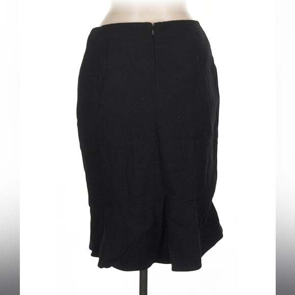 White House Black Market BP Flounce Hem Black Pencil Skirt NEW Size 6 - Picture 5 of 5